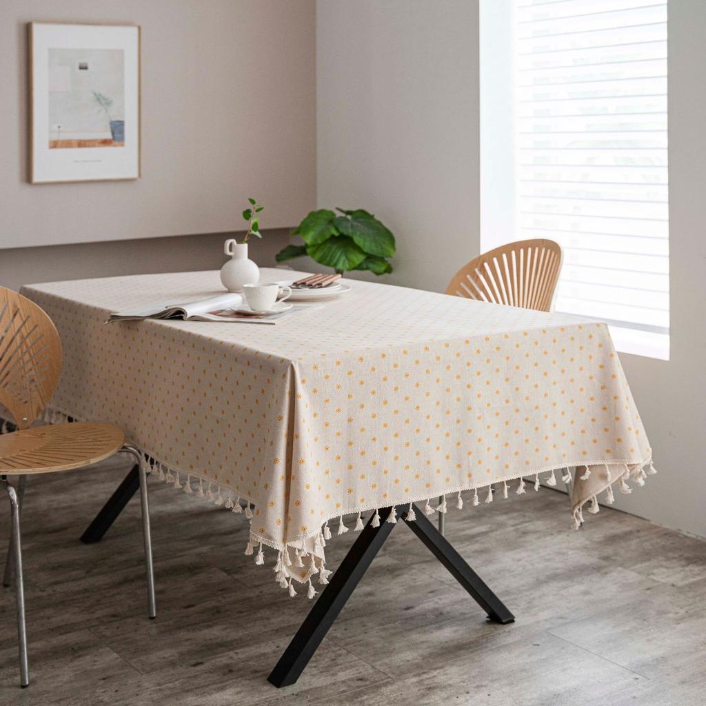 Хлопковая, конопляная, льняная скатерть, водонепроницаемая скатерть для стола, защитное пальто для стола, прямоугольная скатерть с кофейными кисточками для гостиной