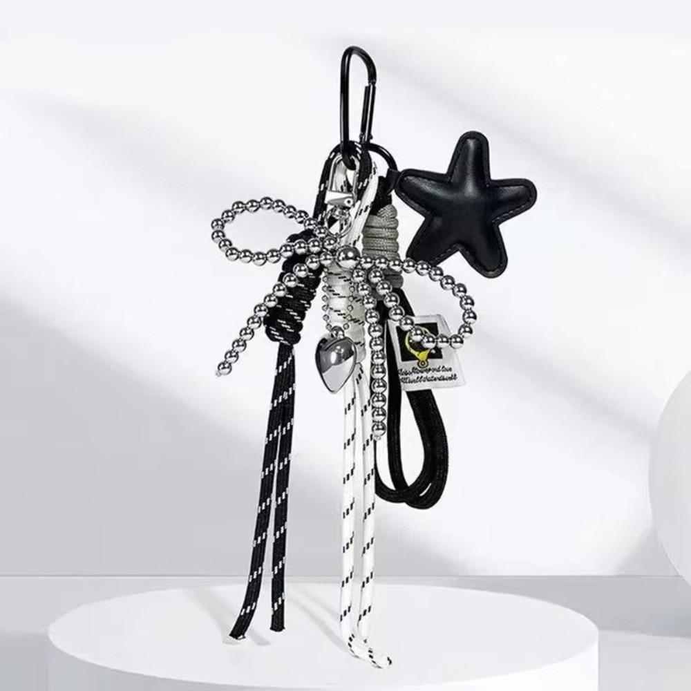 Handmade Bow Bag Charm Bow Lanyard Glossy Pendant Gifts Tassel Love Heart Pendant