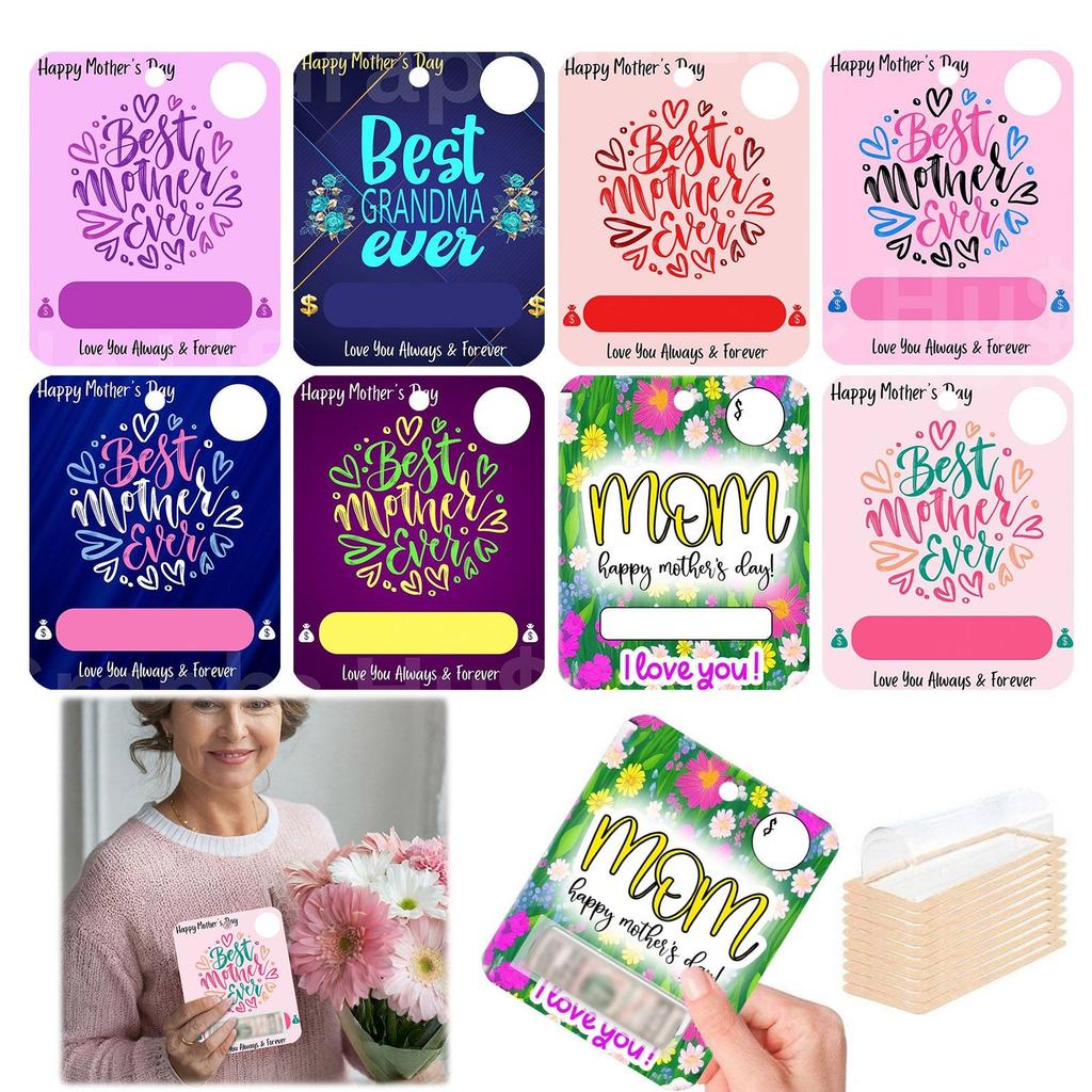 Wallet Ornament Set Mother's Day Decoration 8 Wallet Pendant Gift Card Wallet Holiday Gift Tag, Christmas Ornament & Card Combo(8pcs)