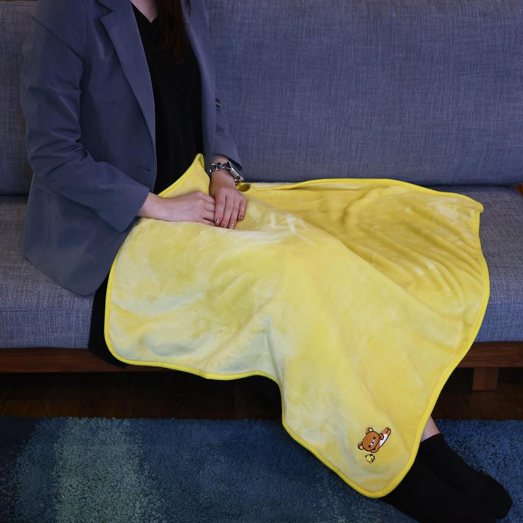 Одеяло-талисман Marushin Rilakkuma с завязками, поза Rilakkuma, высота 70 см x ширина 100 см, милое, пушистое, стильное, товары для холодной погоды 6485003700 Прибл.