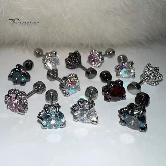 1 шт. серьги-гвоздики в форме драконьего когтя с кубическим цирконием, серьги-гвоздики из гальванического сплава, украшения для мочки уха для свиданий, повседневной носки, банкета, танцев