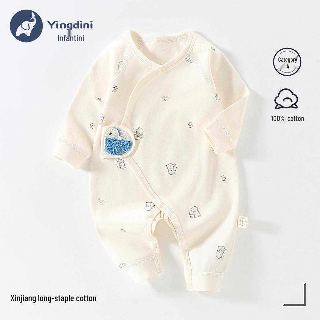 Комплект пижамы унисекс из чистого хлопка для новорожденных с бабочкой