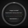 Wheel Cover Non-Slip Sweat-Absorbent Ultra-Thin Steering Wheel D-Type Handle Cover Breathable Four Seasons Universal Genuine Leather for Men and Women
