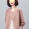 Women's Midlife & Senior Round Neck Loose Jacket - New 2025 Spring/Autumn Casual Baseball Cardigan