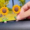 New 5pcs Swinging Sunflower Car Ornaments Refreshing Healing Fresh Flowers Car Center Console Decor Creative Desk Ornaments