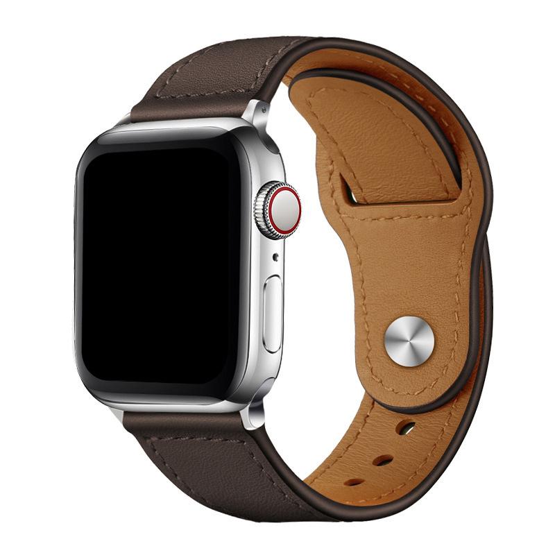 Кожаный ремешок для Apple Watch Band Ultra 49 44 40 45 41 42 38 мм Деловой браслет Iwatch Series 3 5 6 Se 7 8