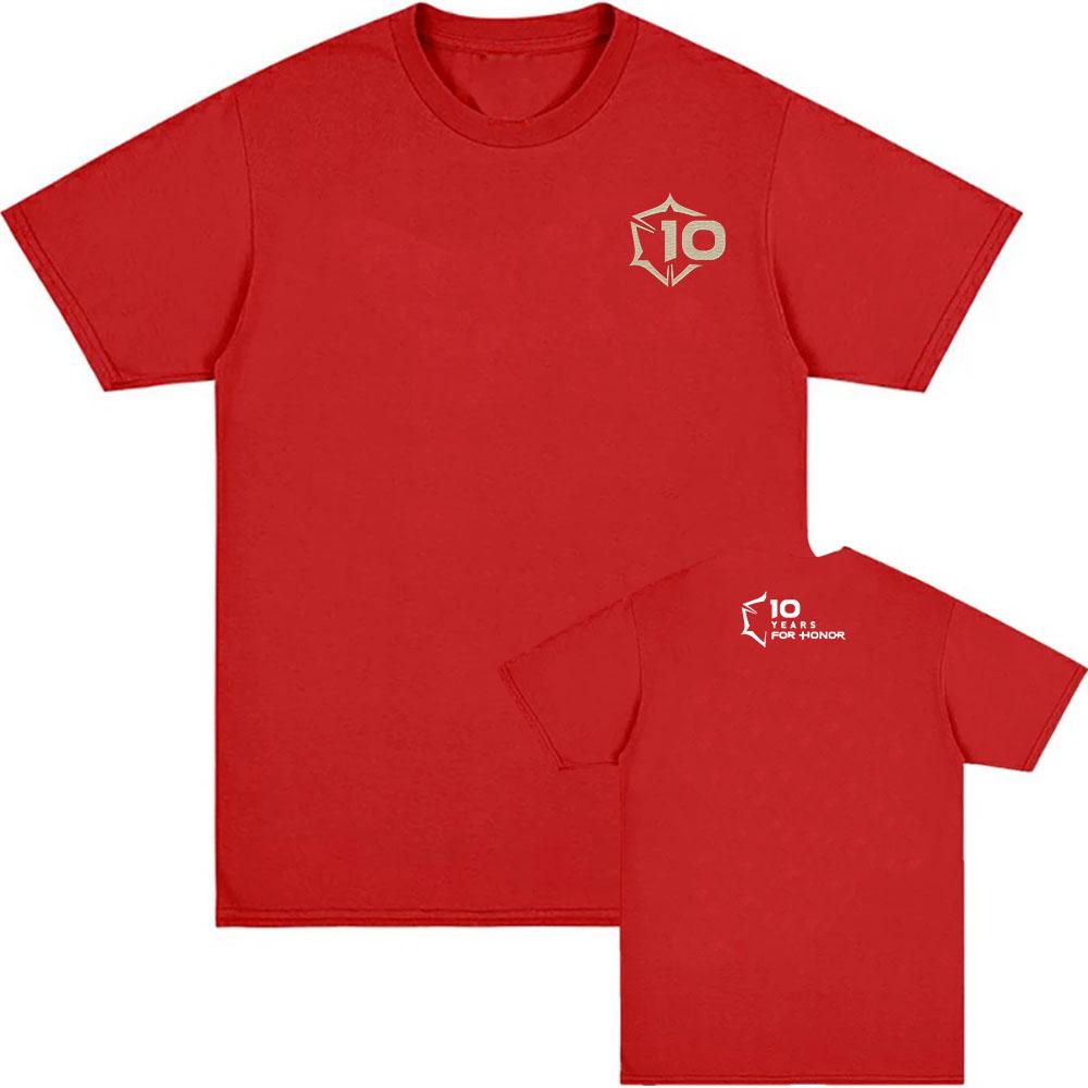 For Honor 10th Anniversary Embroidered Badge TShirt Unisex Streetwear Summer Cotton Short Sleeve Tshirts Fashion Graphic Merch