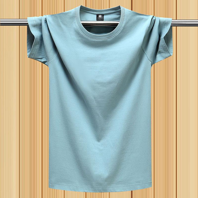 100% Cotton Summer T-Shirt for Men – Loose Fit, Breathable Solid Color Tee for Outdoor Sports and Fitness Exercise