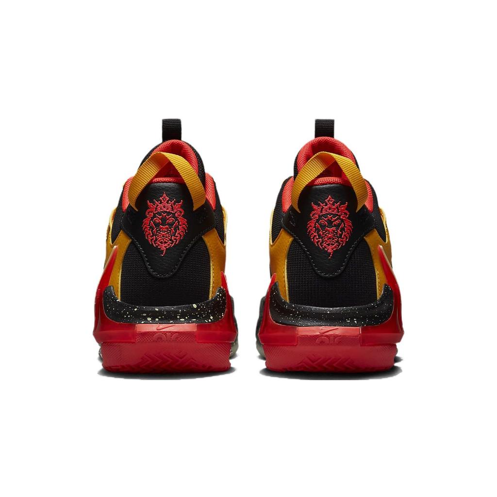 Nike LeBron Witness 7 GS Black Bright Crimson Speckled Kids Sneakers University-Gold Barely-Volt DQ8650-001