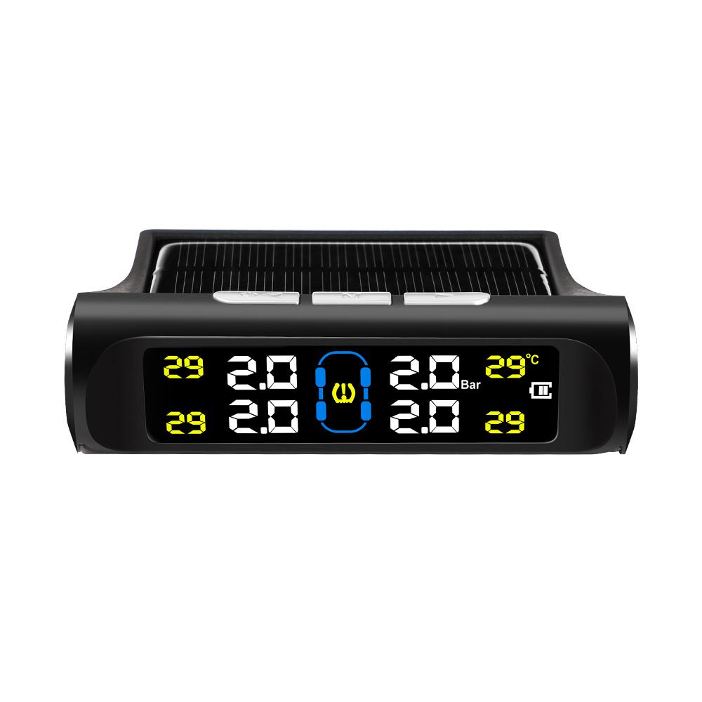 Монитор давления в шинах автомобиля на солнечной энергии TPMS Автомобильная система сигнализации давления в шинах Системы автоматической охранной сигнализации Комплект датчиков давления в шинах