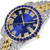 Мужские часы Huaqiangbei Submariner с бриллиантами, хип-хоп, кварцевые, с календарем