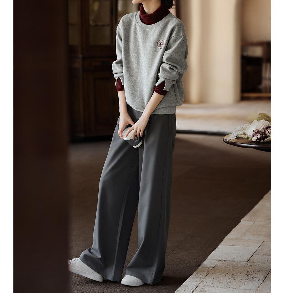 Контрастная вышитая водолазка-толстовка Весна Новый стиль Контрастная вышитая толстовка