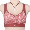 Lace Cup Front Buckle Underwear Women's Large Size Without Steel Rim Wide Shoulder Strap Vest Type Insertable Bra