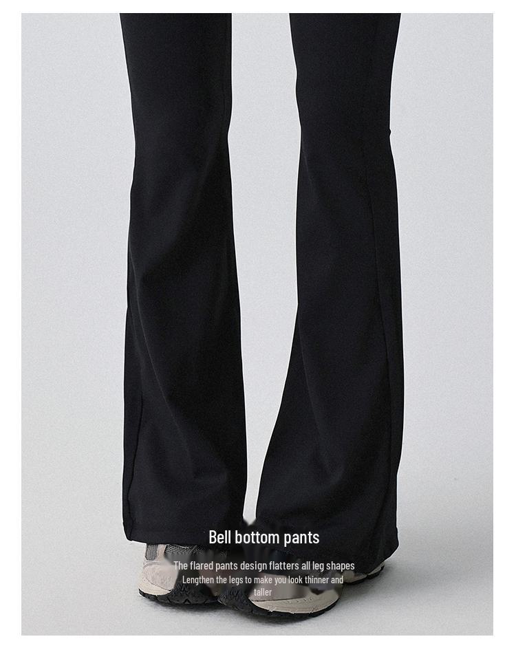 Женские расклешенные штаны для йоги с высокой талией и завязками по бокам