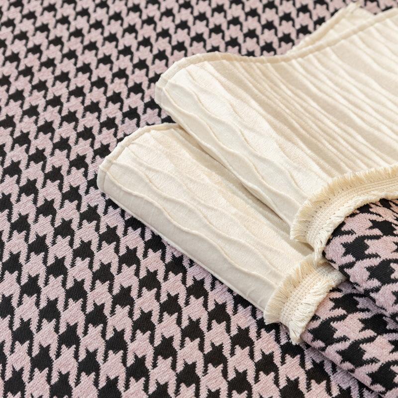 Thousand Bird Grid Splicing Sofa Cover Chenille Non-slip Sofa Cover All-season Universal Sofa Cushion for Living Room Home Decor