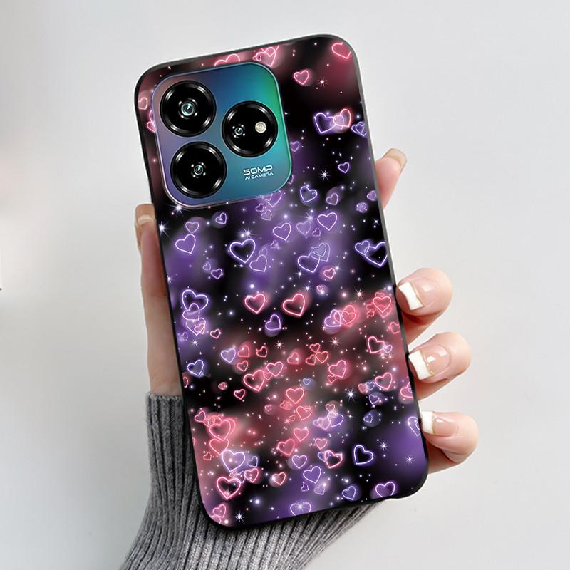 Для ZTE Axon 60 Lite / Blade V60 Vita / Nubia V60 Дизайнерский Чехол Милый Сердечко Кролик Чехол Черный Мягкий Силикон Защитная Крышка
