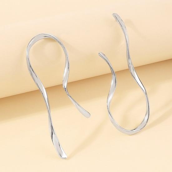 1 пара простых преувеличенных асимметричных металлических серег-гвоздиков, винтажные изогнутые серьги-капли, модные ювелирные аксессуары, подарок