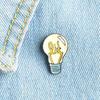 Portable Button Badges Stylish Bulb Shape Shiny
