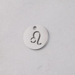 B4838 12mm Zodiac Style Charm 14k Gold Plated Stainless Steel Charm logo Custom Pendant for Jewelry Diy