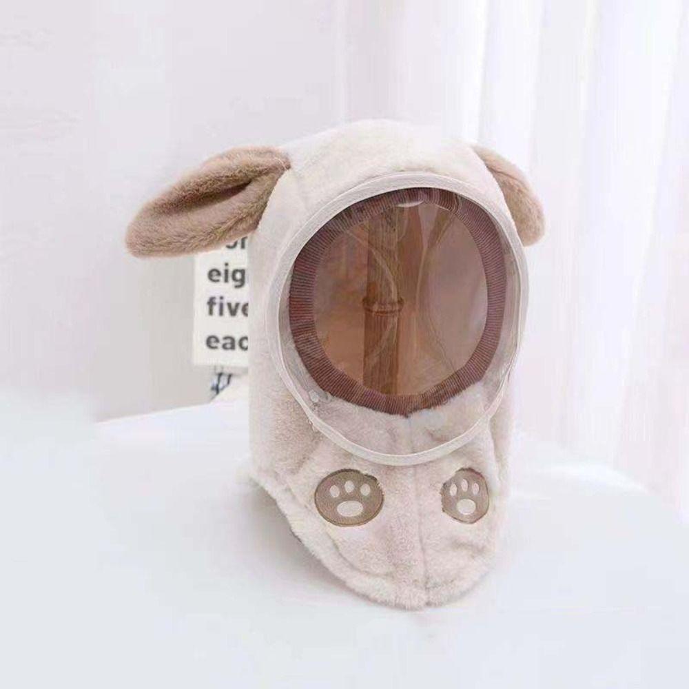 Fleece Children's Integrated Hat Anti Fogging PVC Baby Neck Cap Baby Detachable Cap Set  Autumn
