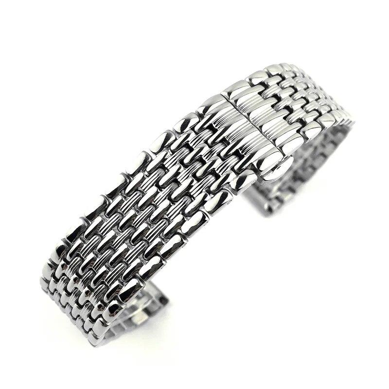 12/13/14/16/18/20/22mm Butterfly Buckle Watch Band Strap Stainless Steel Watchband Bracelet Women Men With Tool Pins Replace