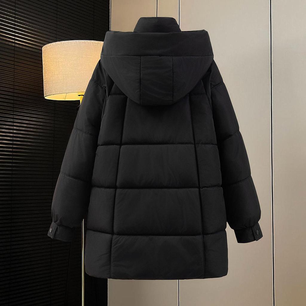 Autumn Winter Thicken Warm Parka Women Casual Sweety Solid Color Big Pocket Loose Hooded Coat Jackets Outwear