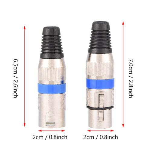 Vbestlife 5pcs 3-Pin XLR Microphone Audio Connectors, Male Plug + Female Socket, Zinc Alloy, High Conductivity, Ultra Durable, Low Noise, XLR 3-Pin Co