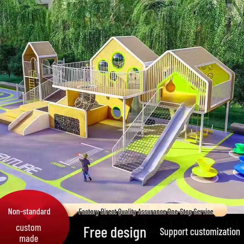 Giant Stainless Steel Slide for Outdoor Parks and Communities - Children's Pergola Play Structure.