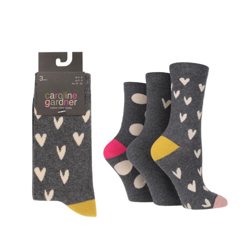 Sock Shop Women S Grey Heart dotS SockS Set