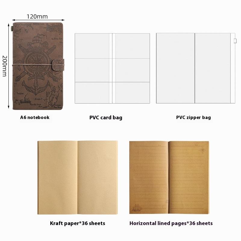 Vintage Strap Handbook Set Creative Note Diary Kraft Paper Notebook