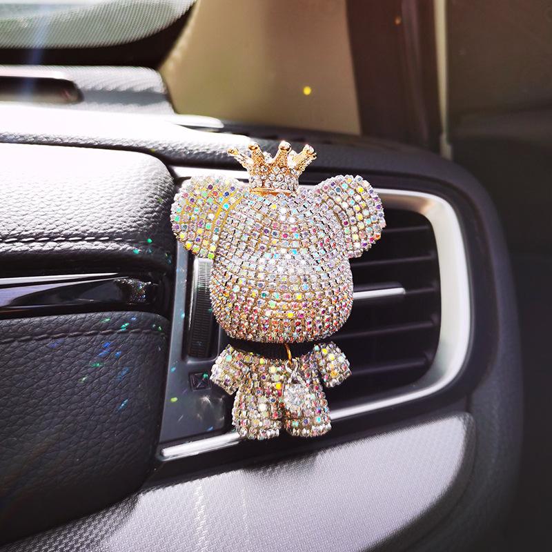 Car Air Freshener Bear Auto Rearview Mirror Pendant Cute Bear Air Vent Perfume Parfum Flavoring for Auto Interior Accessories