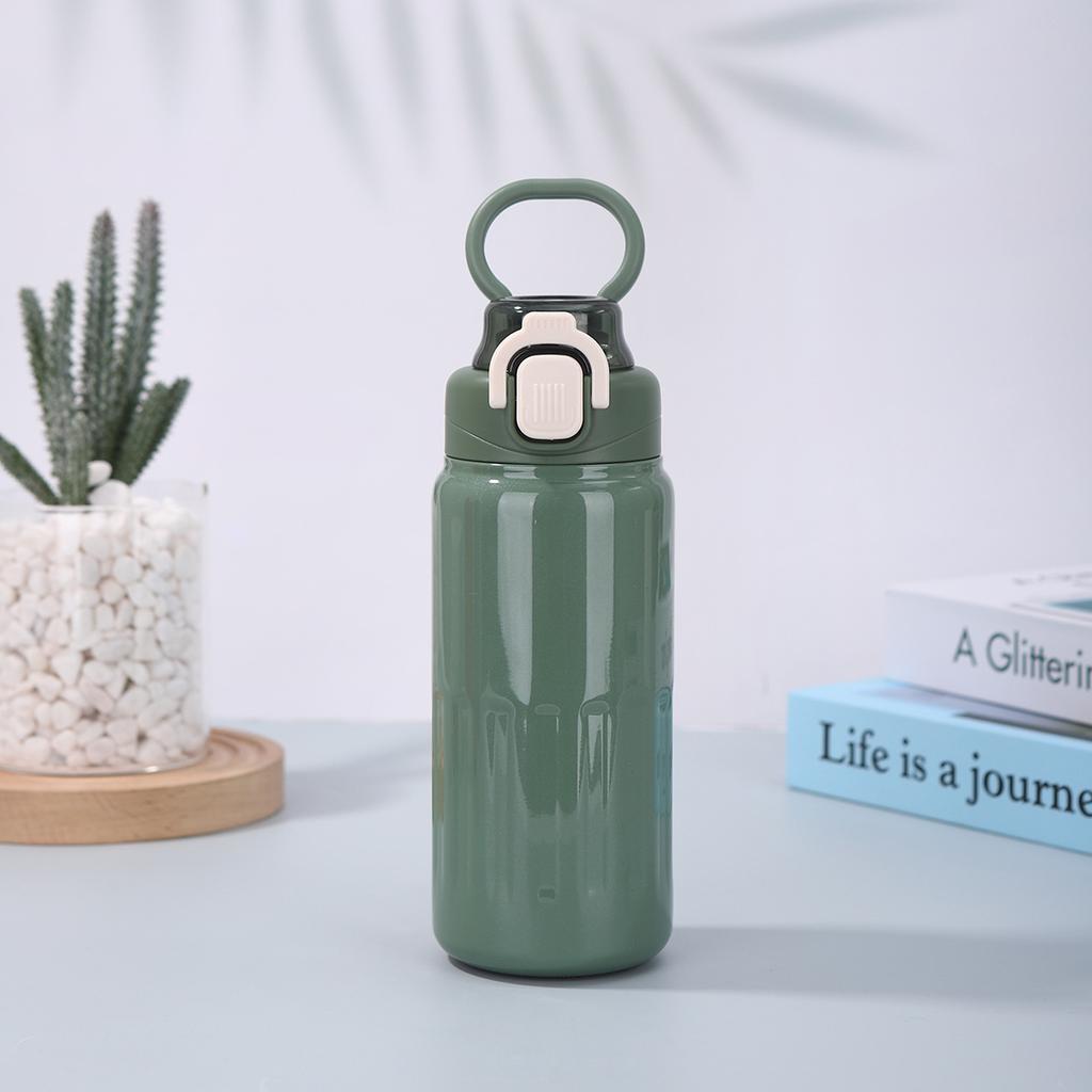 New Stainless Steel Vacuum Thermos Cup Large Capacity with Handle Portable High Appearance Level Men's and Women's Sports Kettle