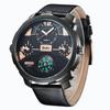 Oulm Мужские кварцевые часы Leisure Trend с большим циферблатом и компасом, часы с несколькими часовыми поясами