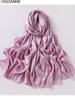 VigoAnne 2025 Lady Muslim Middle East Hijab Shawls Women Plain Scarf Chiffon Solid Casual Islamic Turban Headband 175cm*70cm