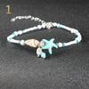 Beach Anklet Ankle Bracelet Turtle Anklet Starfish Anklet Nautical Anklet  Beaded Anklet (Color: Silver)