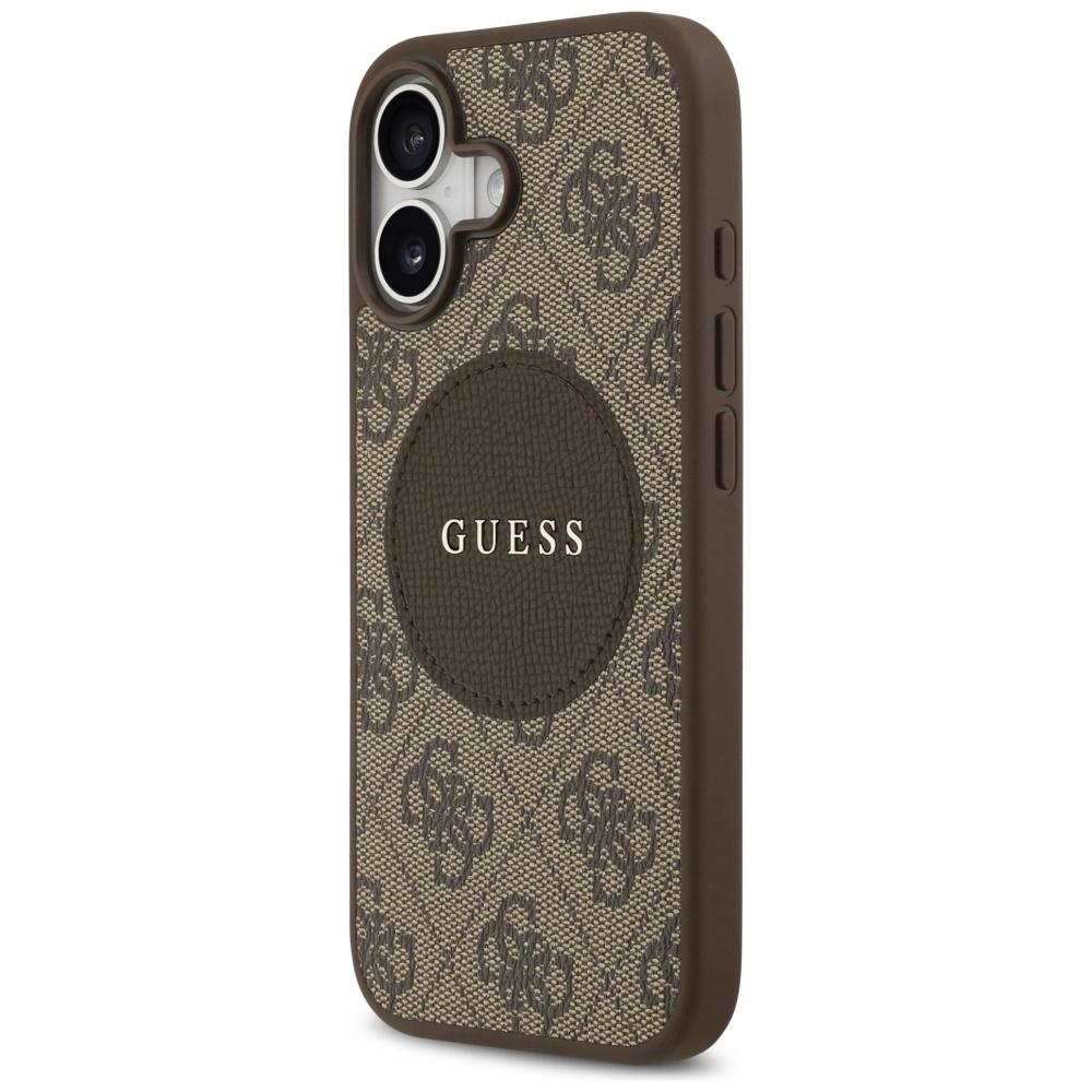 Guess 4G Circle Classic Logo MagSafe case for iPhone 17 brown