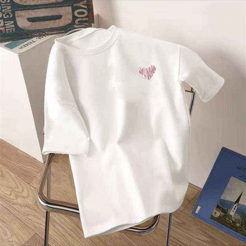 Женская белая футболка с короткими рукавами и круглым вырезом, летний женский топ из чистого хлопка