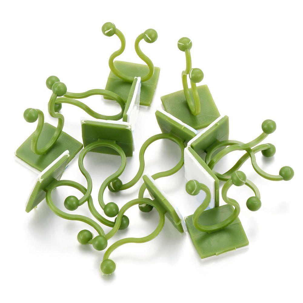 10PCS Invisible Plants Holder Greenhouse Bracket Wall Sticky Hook Plant Clip Rattan Clamp Wall Vines