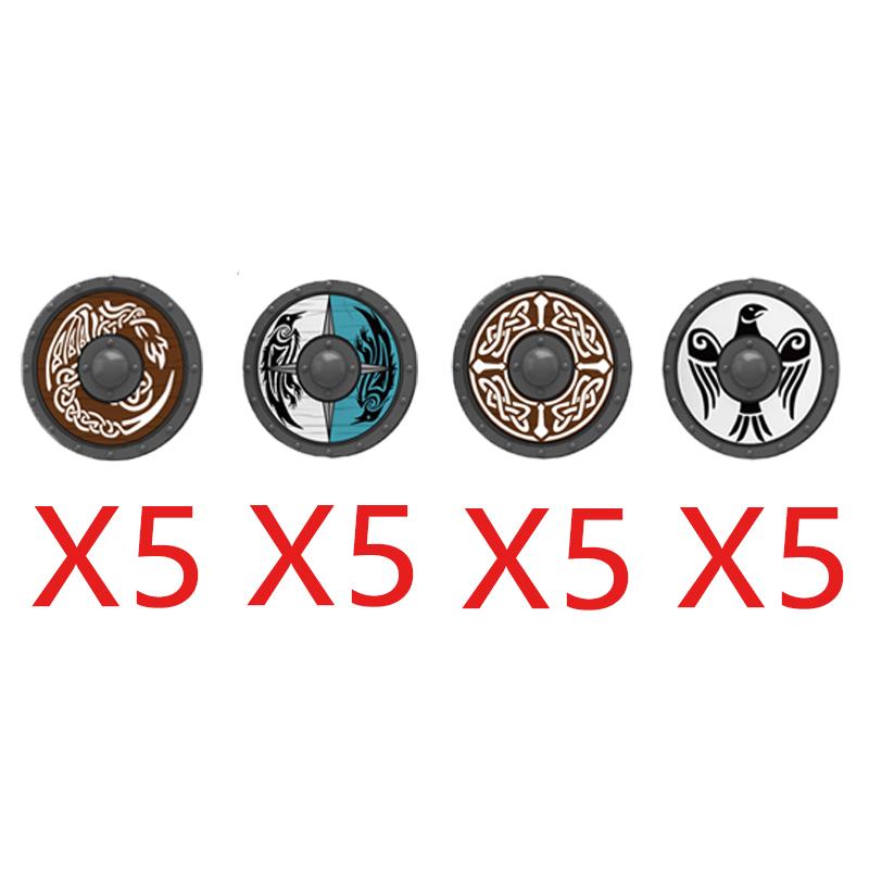 MOC Средневековые Строительные Блоки Персонаж Рыцарь Воин Набор Аксессуаров Шлем Наплечники Щит Лук Стрела Кирпич Подарок Игрушка X022