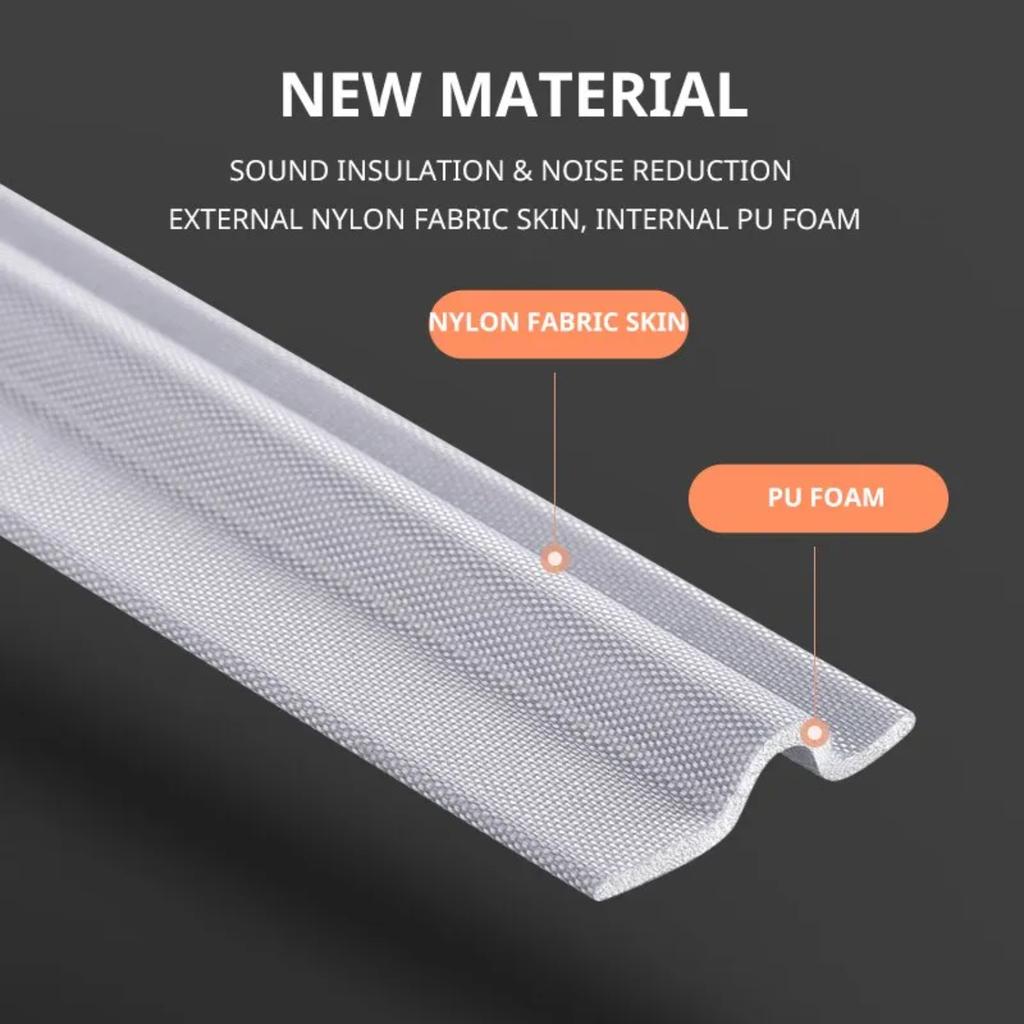 2M Grey Wearable Door Window Sealing Strips Pu Foam Self Adhesive Tape Waterproof Dustproof Sealing Tape Sound Insulation Tools
