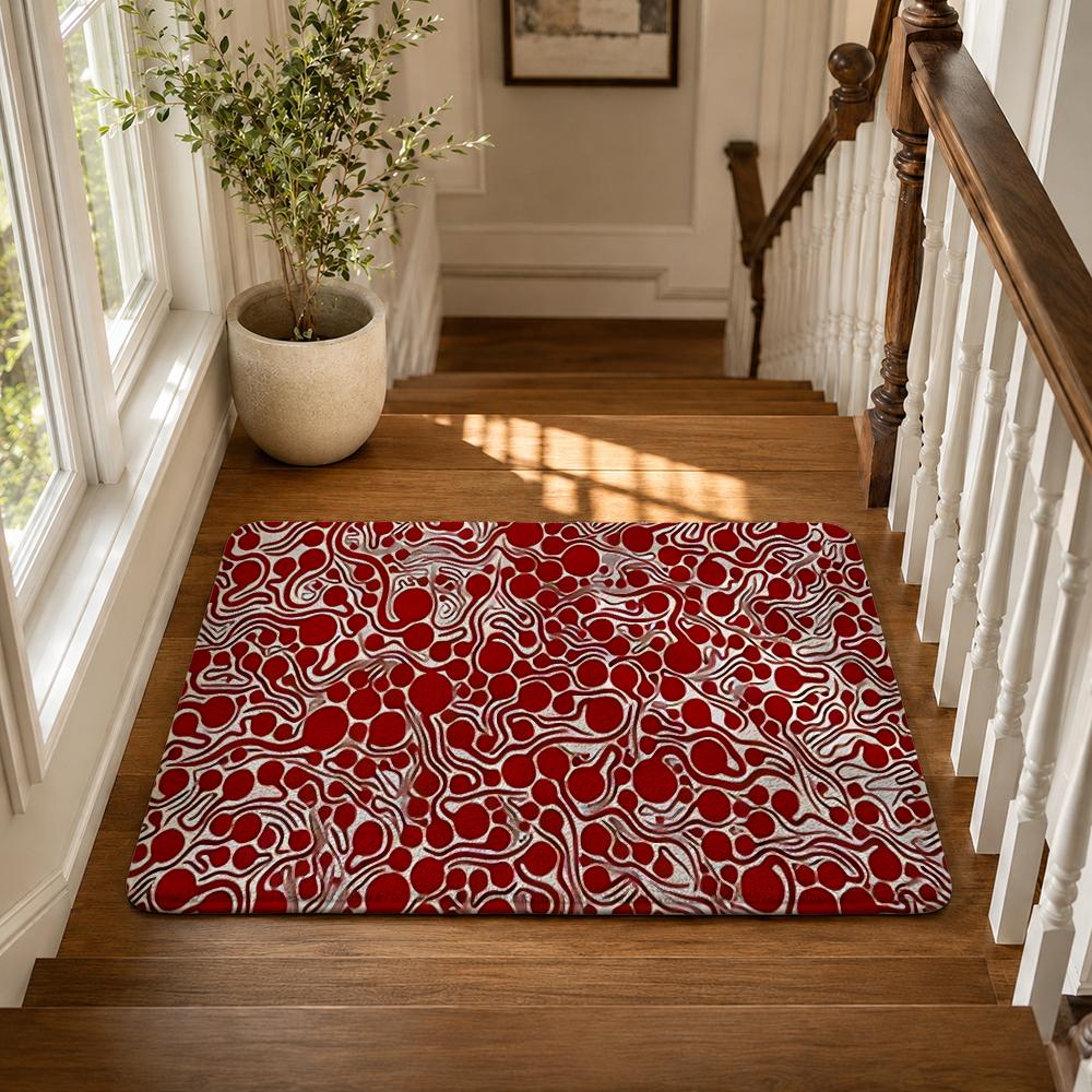 Kusama Yayoi Floor Mat Flannel Non-Slip Washable Soft Absorbent Rug For Bathroom Kitchen Bedroom Home Decor