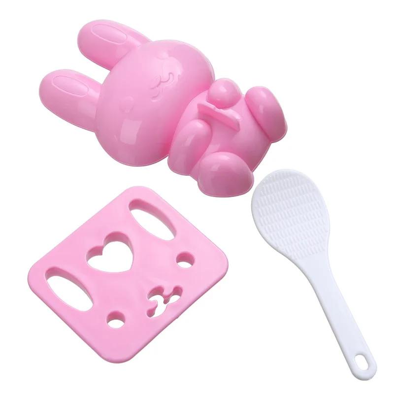 3pc/Set Cute Rabbit Sushi Mold DIY Sandwich Rice Ball Mold Kitchen Gadgets Baby Kids Breakfast Mold Sushi Bento Accessoires