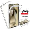 Кристально чистый двойной мягкий чехол на 360° для Samsung Galaxy S24 S23 Ultra Plus FE A05S A15 A25 A35 A55 A04S A14 A24 A34 A54 5G 4G, силиконовый чехол спереди и сзади