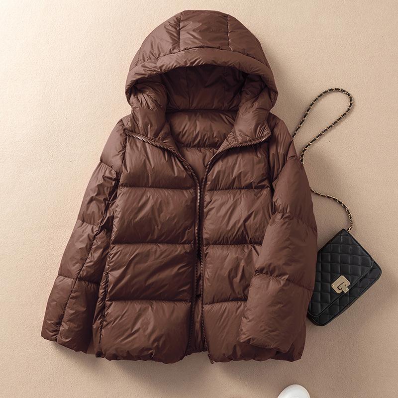 Short hooded bread jacket simple atmosphere down jacket women's winter thickened white duck down jacket tide