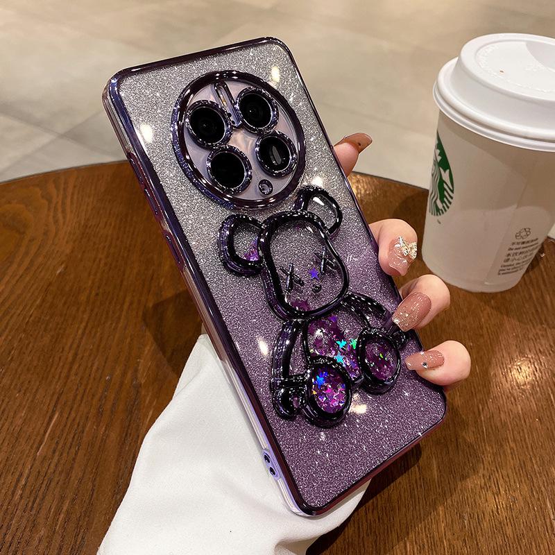Подходит для чехла для телефона Iphone16 Gradient Sand Violent Bear, Apple 15ProMax с полной защитой от падения 14 Защитный чехол
