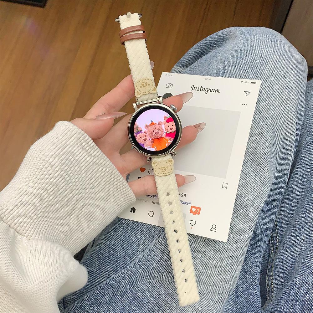 Suitable for Fit4/3 Huawei GT6 watch gt5/4 strap watch5 corduroy bear Xiaomi 10/9PRO