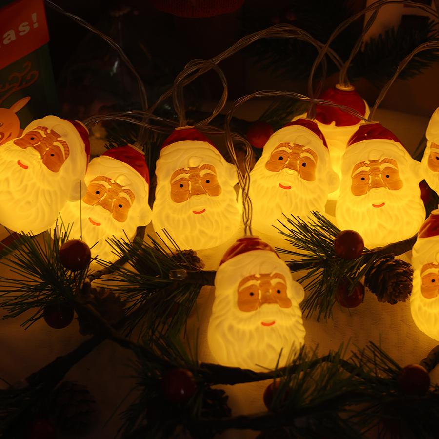 Christmas Lights, LED Light Strings, Outdoor Decorative Atmosphere Lights, Santa Claus Shaped Colored Lights