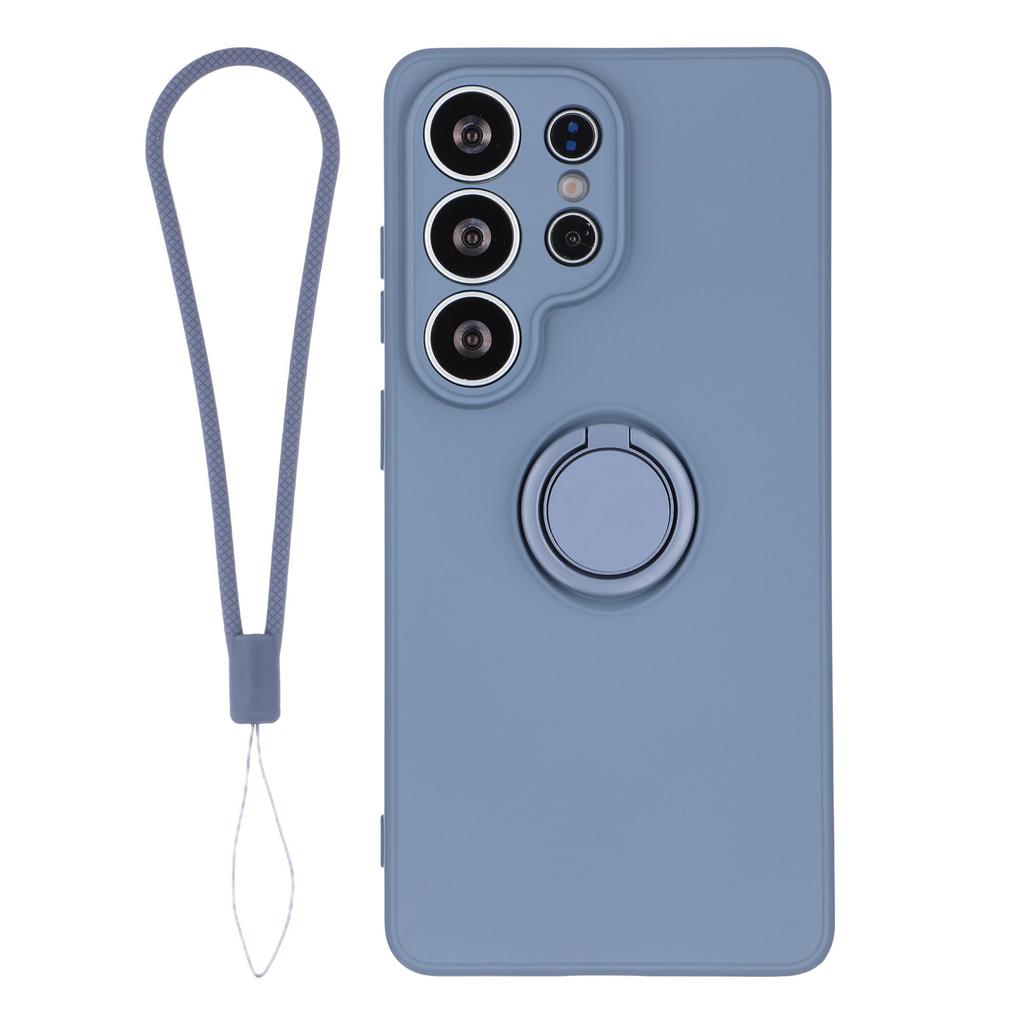 For Samsung Galaxy S26 Ultra Silicone Case with Strap Ring Kickstand Phone Cover