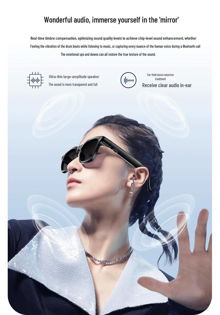 AI Smart Glasses: HD Bluetooth, Anti-Shake, Music & Video Recording, Multilingual Translation Assistant