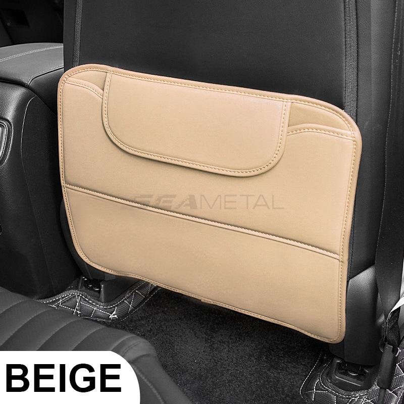 BLALION PU Leather Car Anti-kick Pad Auto Seat Back Organizer Storage Bag Car Backseat Anti Scratch Protector Pads with Cover
